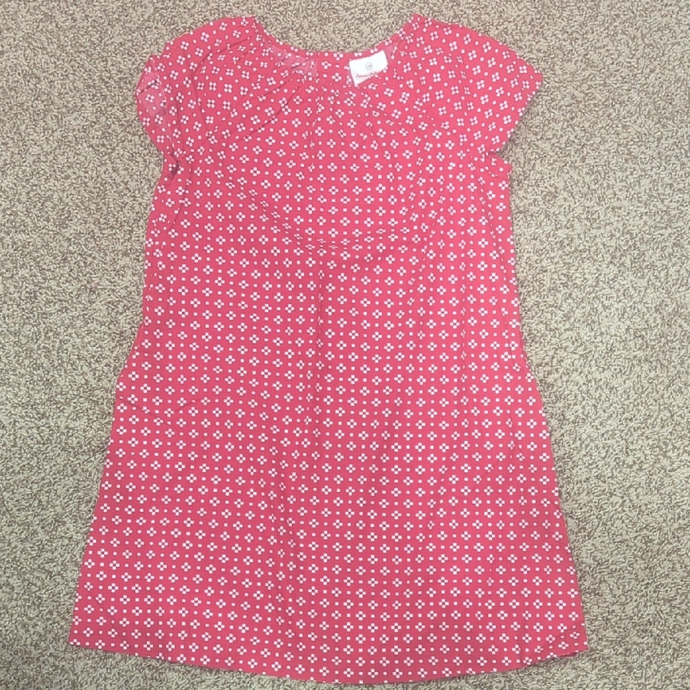3/$30 Hanna Andersson Short Sleeved Cotton Red And White Dress 130cm (US 8)